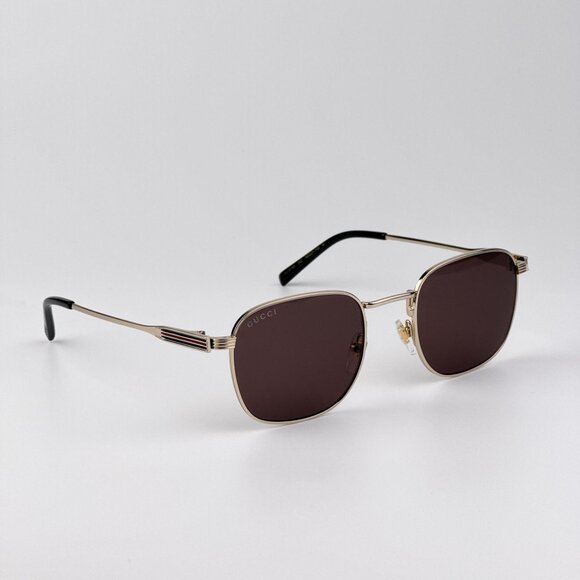Gucci GG1876S 002 Sunglasses – Gold Metal Square Frame with Brown Lenses main image 11